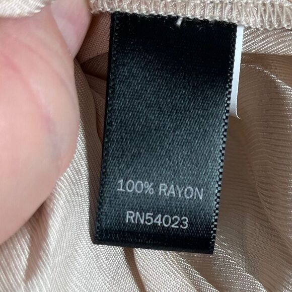 Banana Republic NWT BR Monogram Tan Pleated Cap Sleeve Dress Sz 0 - Picture 4 of 7